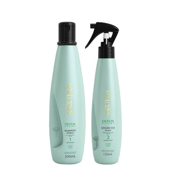 Imagem de Aneethun Detox System Kit Shampoo Refresh e Loção Ice Scalp 150ml