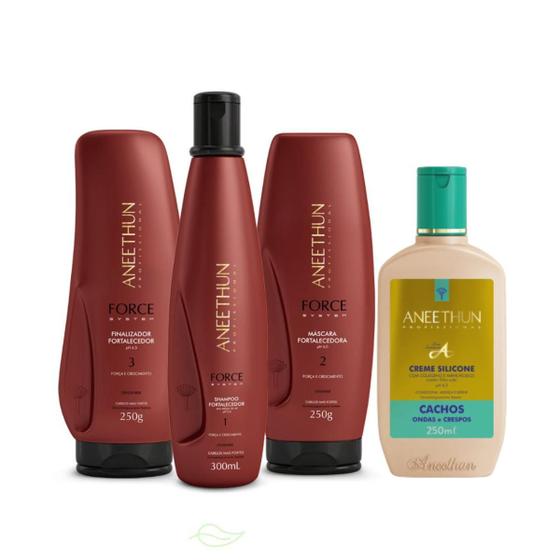 Imagem de Aneethun Force Shampoo,Máscara e Finalizador +Creme Cachos