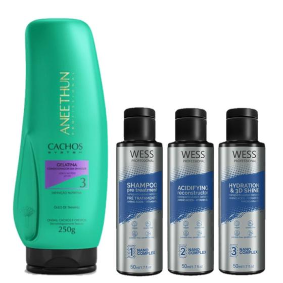 Imagem de Aneethun Gelatina Cachos System 250g+Wess Kit Nano Sel. 50ml