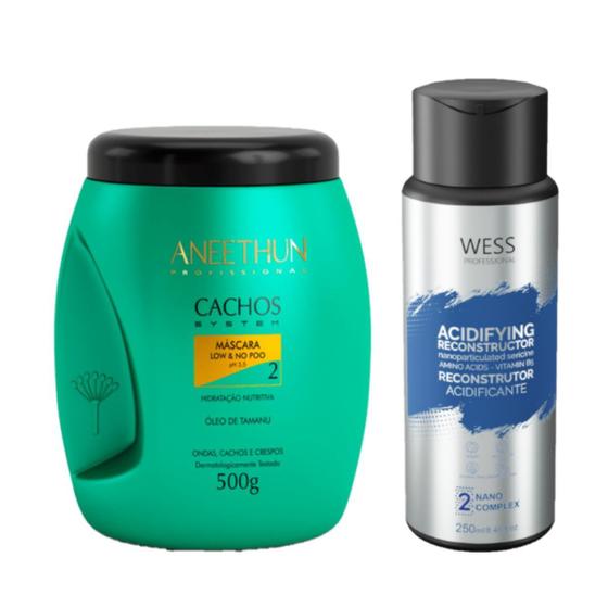 Imagem de Aneethun Máscara Cachos System 500g+Wess Nano Passo 2 -250ml