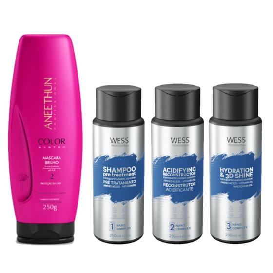 Imagem de Aneethun Máscara Color System 250g +Wess Kit Nano Sel. 250ml