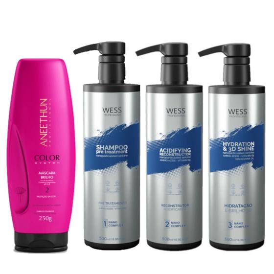 Imagem de Aneethun Máscara Color System 250g +Wess Kit Nano Sel. 500ml