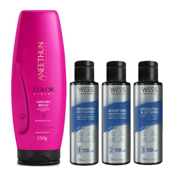 Imagem de Aneethun Máscara Color System 250g +Wess Kit Nano Sel. 50ml