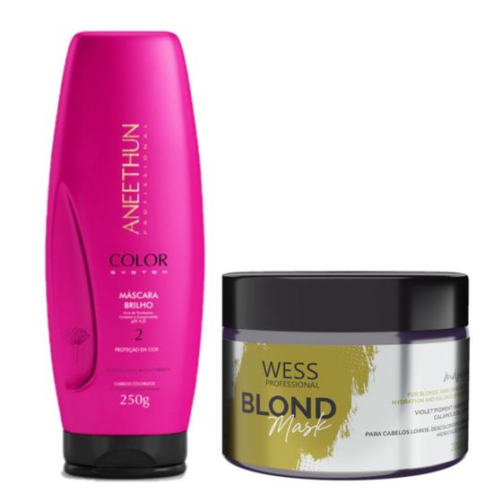 Imagem de Aneethun Máscara Color System250g +Wess Blond Mask 200ml