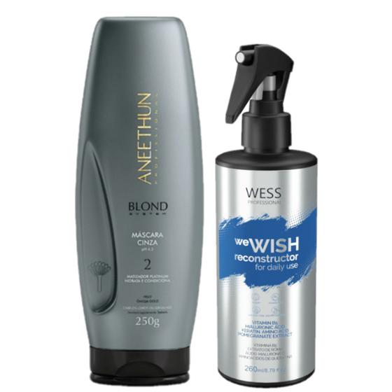 Imagem de Aneethun Mask Cinza Blond System250g+Wess We Wish 260ml