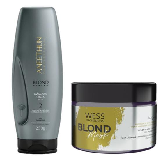 Imagem de Aneethun Mask Cinza BlondSystem250g+Wess Blond Mask 200ml
