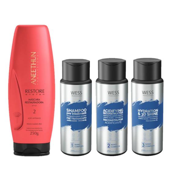 Imagem de Aneethun Mask Restore System 250gr +Wess Kit Nano Sel. 250ml