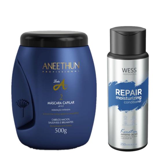 Imagem de Aneethun Mask Silicone Linha A 500g +Wess Cond. Repair 250ml