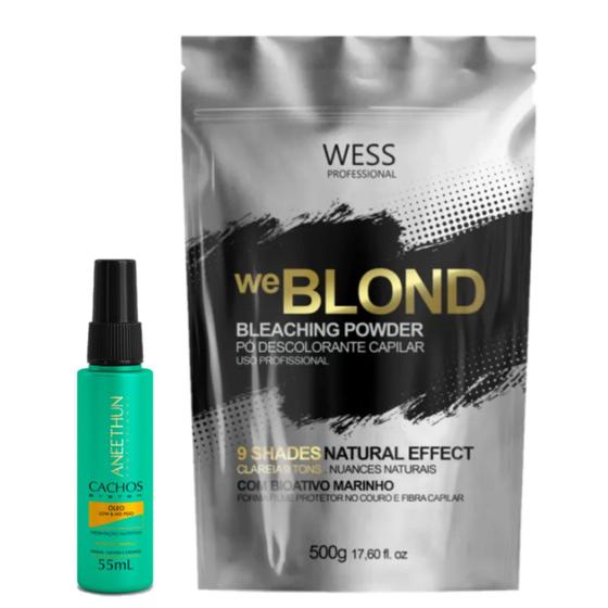 Imagem de Aneethun Óleo Cachos System 55ml + Wess Pó Descolorante500g