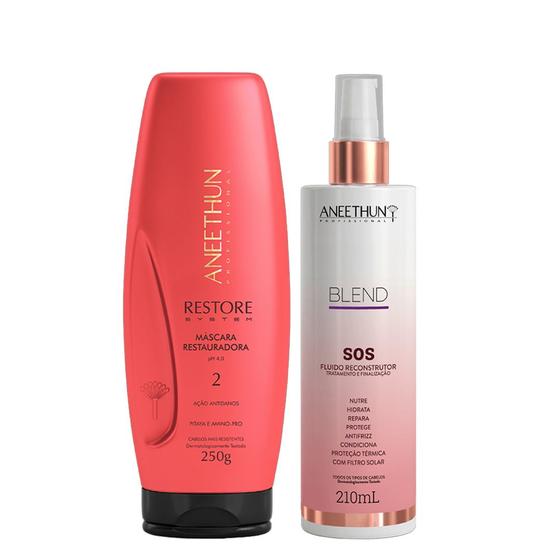 Imagem de Aneethun Restore System Kit Máscara e Blend SOS Fluído Reconstrutor 210ml