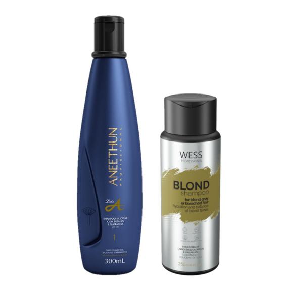 Imagem de Aneethun Sh. Silicone Linha A 300ml+Wess Blond Shampoo250ml