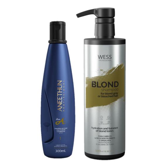 Imagem de Aneethun Sh. Silicone Linha A 300ml+Wess Blond Shampoo500ml