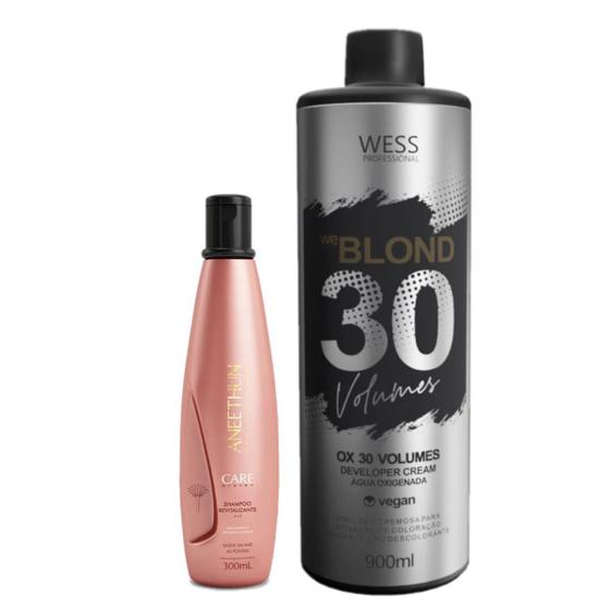 Imagem de Aneethun Shampoo Care System 300ml+Wess OX 30 Vol. 900ml