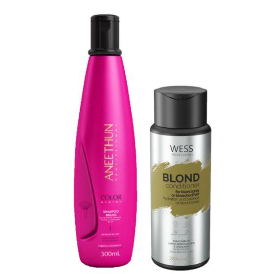 Imagem de Aneethun Shampoo Color System300ml+Wess Blond Cond. 250ml