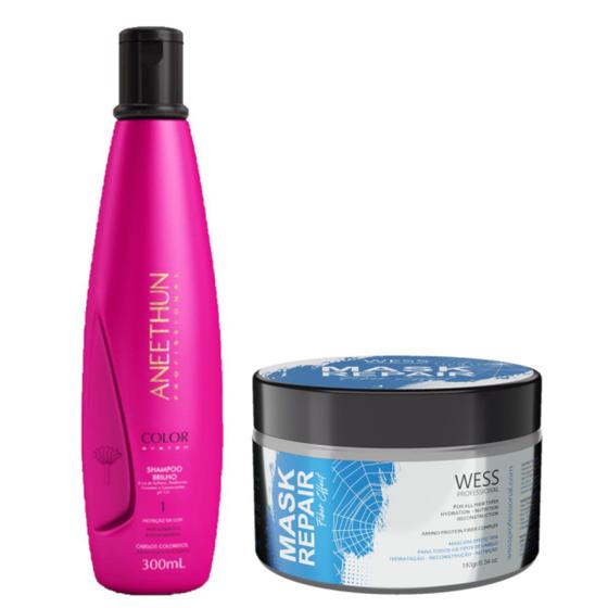 Imagem de Aneethun Shampoo Color System300ml+Wess Mask Repair 180g