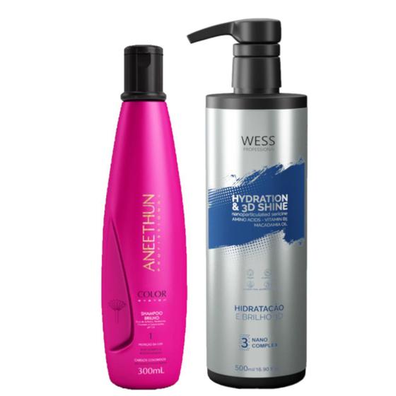 Imagem de Aneethun Shampoo Color System300ml+Wess Nano Passo 3 -500ml