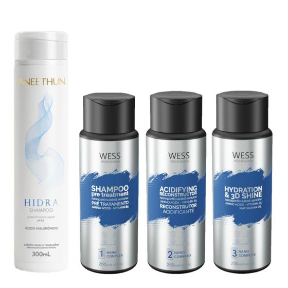 Imagem de Aneethun Shampoo Hidra 300ml + Wess Kit Nano Sel. 250ml