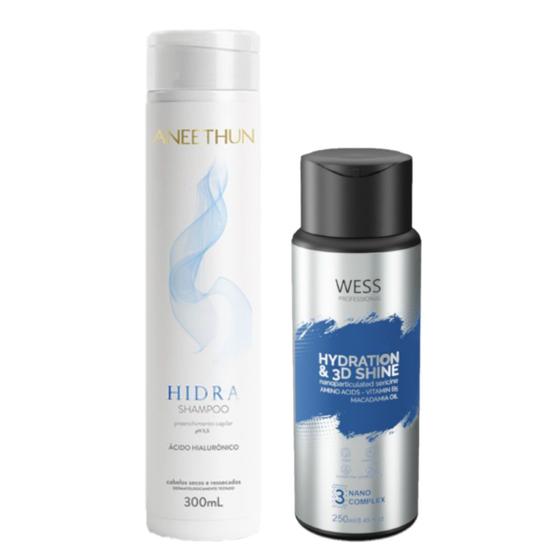 Imagem de Aneethun Shampoo Hidra 300ml + Wess Nano Passo 3 -250ml