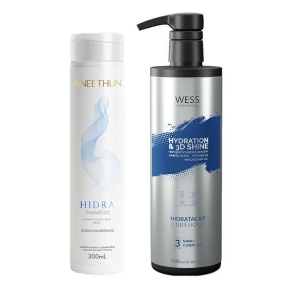 Imagem de Aneethun Shampoo Hidra 300ml + Wess Nano Passo 3 -500ml