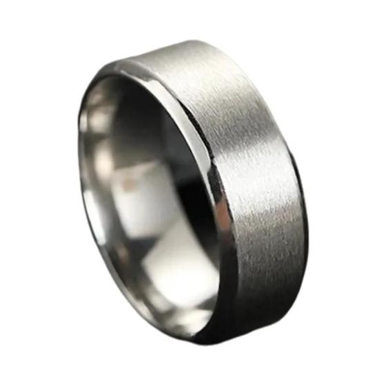 Imagem de Anéis de Aço Inoxidável Masculinos - Cores Preto, Ouro e Prata - Tamanhos EUA 6-13