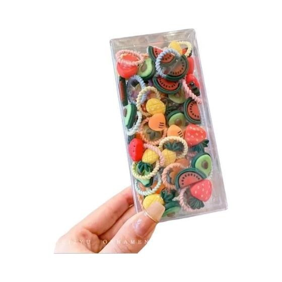 Imagem de Anéis de Cabelo com Desenhos Animados - Alta Elasticidade - 30 Peças para Crianças