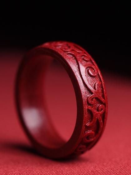 Imagem de Anéis Natural de Cinábrio Vermelho Feng Shui  Atrair Riqueza= AE51, AE52