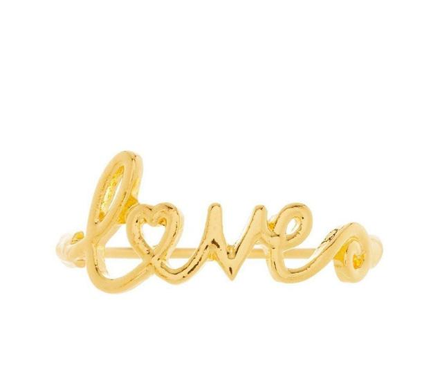 Imagem de Anéis P/ Guardanapo 4 pcs Zinco/ Metal Love Dourado - Rojemac