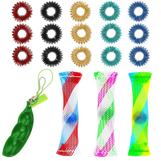 Imagem de Anéis Sensoriais Fidget Toy PenVinoo Spiky com Squeeze-a-Bean