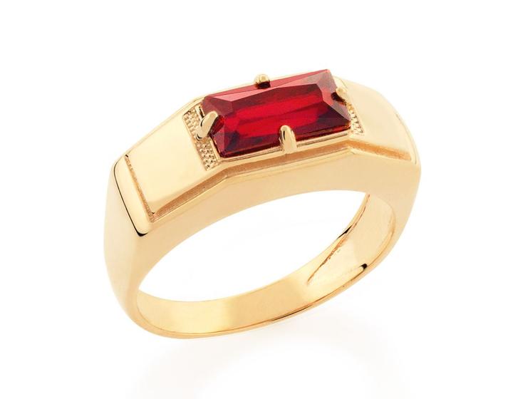 Imagem de Anel 18k com cristal VERMELHO 512478 Rommanel