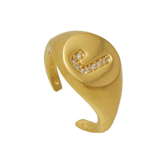 Imagem de Anel ABC Inicial Letra Dedinho Mindinho Folheado A Ouro 18k Garantia de 1 Ano e Banho Antialérgico  Softjoias
