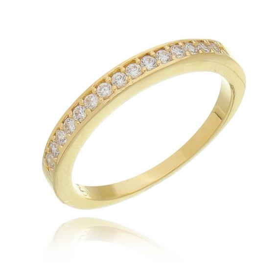 Anel Aparador de Aliança Cravejado Com Zircônias Banhado em Ouro 18k Menor preço em Anel Aparador de Aliança Cravejado Com Zircônias Banhado em Ouro 18k