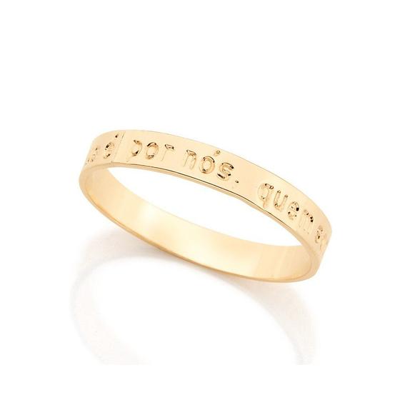Imagem de Anel banhado ouro 3x 24k 18k e 22k unissex rommanel se deus é por nós quem será contra nós 511588