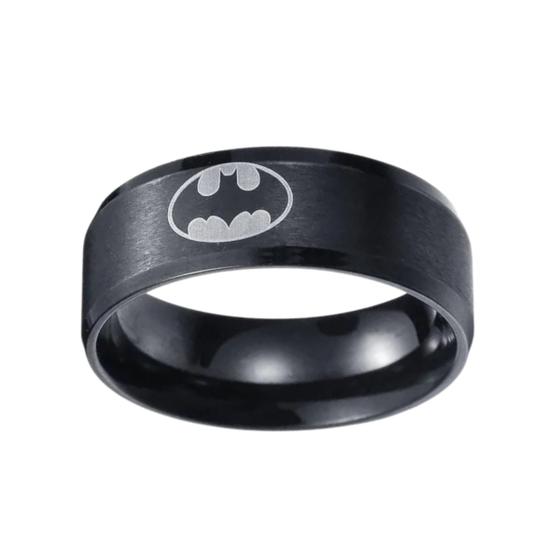 Imagem de Anel Batman de Aço Preto Masculino Feminino