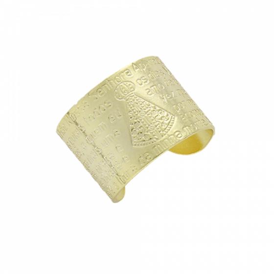 Imagem de Anel Com A Oração De N. Sra. Aparecida PRI Style Folheado A Ouro 18K Antialérgico Ajustável