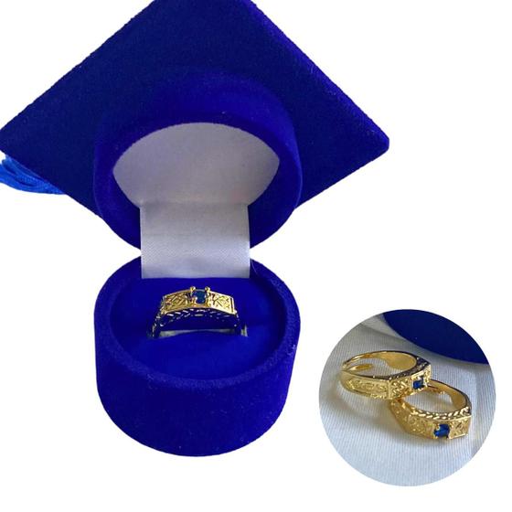 Imagem de Anel De Formatura Abc Infantil Regulável Com Pedra E Capelo