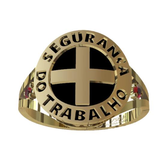 Imagem de Anel de Formatura Segurança do Trabalho em Ouro 18K
