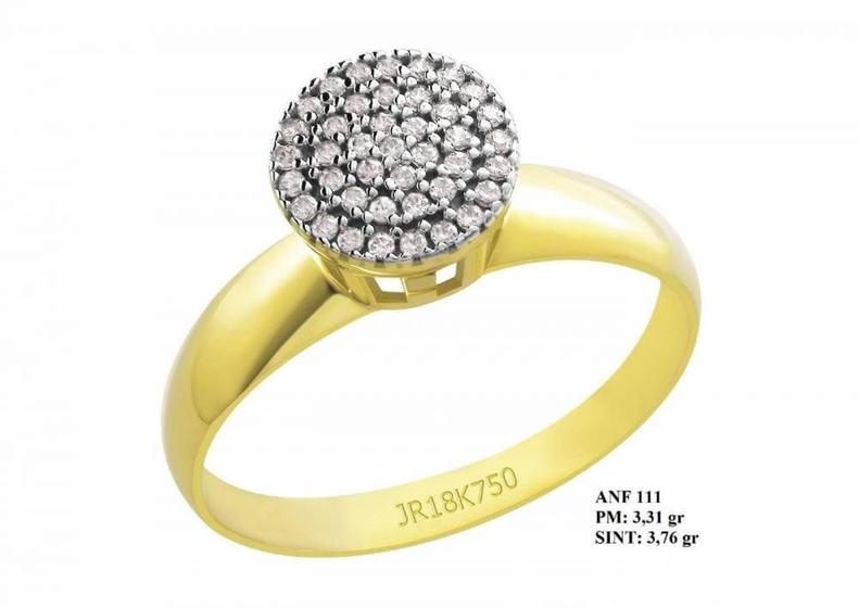 Imagem de Anel de Formatura Sublime em Ouro 18k com Brilhantes Zircônia
