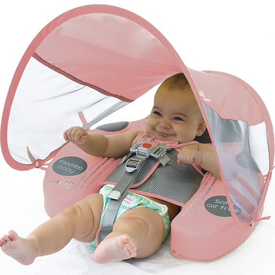 Imagem de Anel de natação Baby Float Preself Mambobaby com dossel UV rosa