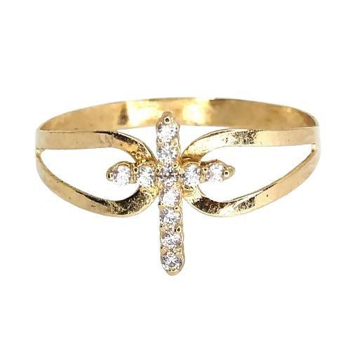 Imagem de Anel de ouro 18 k Cruz com Pedras