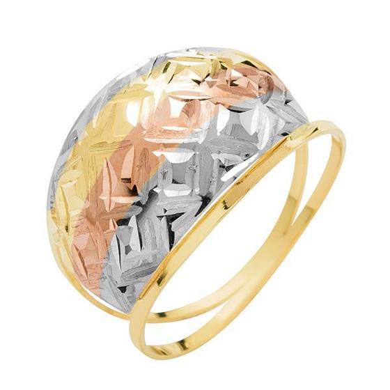 Imagem de Anel de Ouro 18k Feminino Tricolor Eleganza