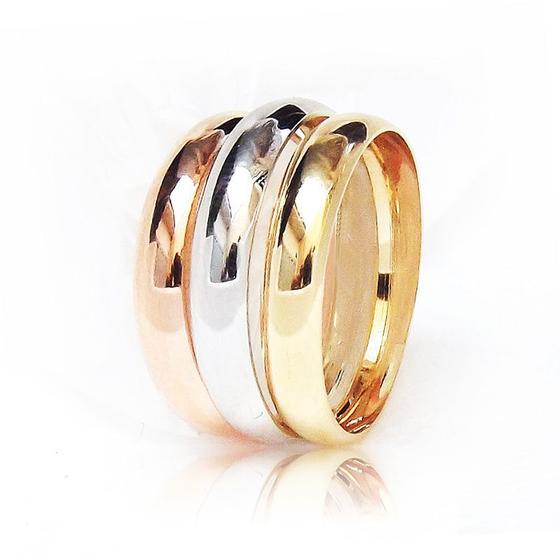 Imagem de Anel de Ouro Tricolor 18k Triplo Colore