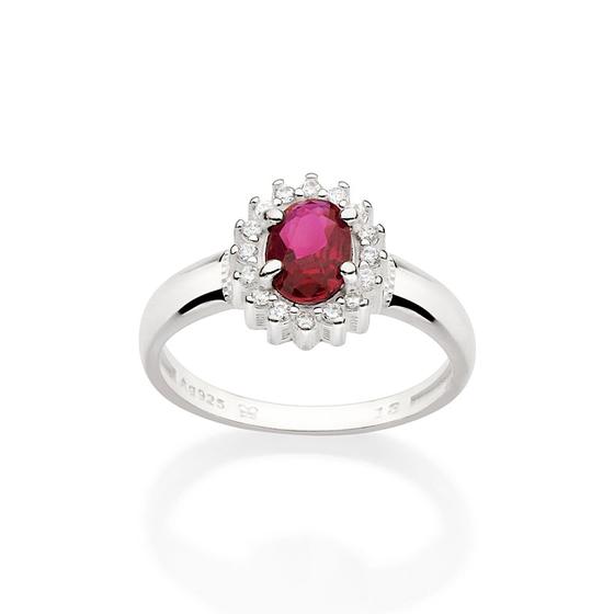 Imagem de Anel de prata 925 com zircônias ROSA 810271 Rommanel