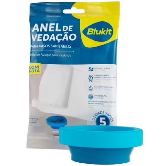 Imagem de Anel de vedação blukit com guia vaso bacia sanitária