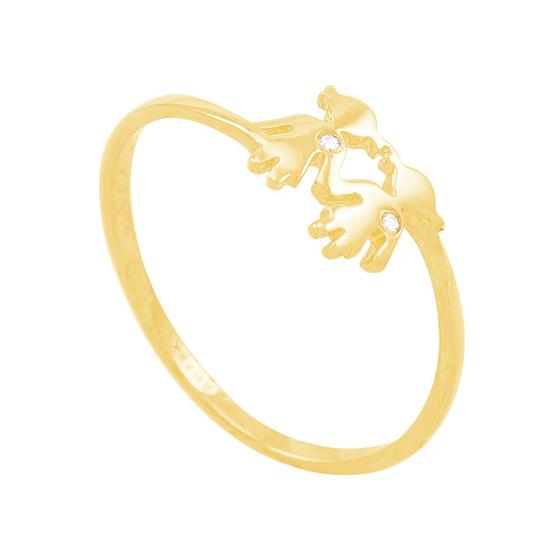 Anel em Ouro 18K Meninas com Zircônias - AU2706 Menor preço em Anel em Ouro 18K Meninas com Zircônias - AU2706