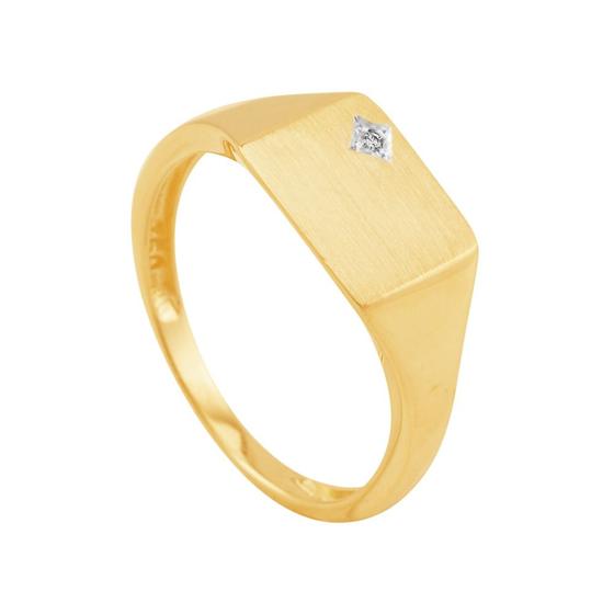 Imagem de Anel em Ouro 18K Plaquinha com Diamante - AU8021