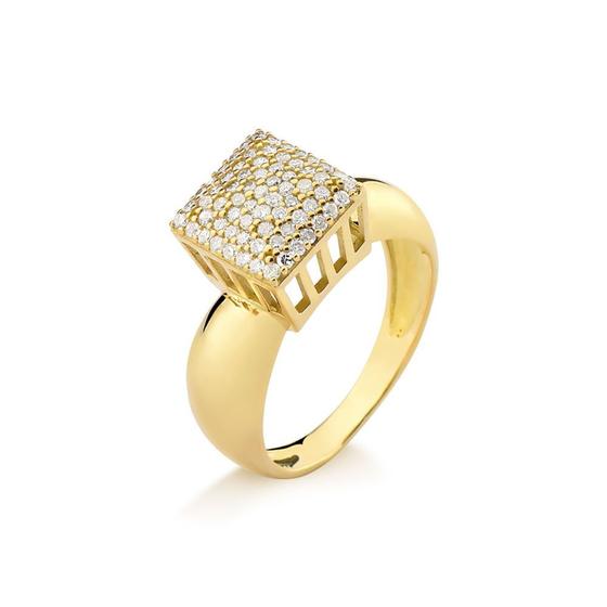 Imagem de Anel Feminino Chuveiro Quadrado em Ouro 18k com Brilhantes A27884