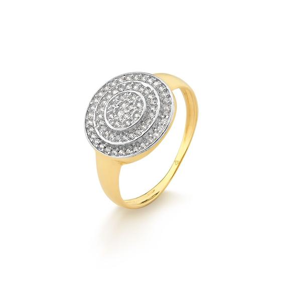 Imagem de Anel Feminino Circular com Zirconias em Ouro 18k