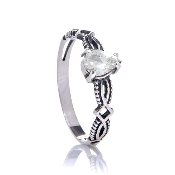 Imagem de Anel Feminino Estilo Pandorah Com Pedra Zirconia Prata 925