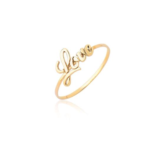 Imagem de Anel Feminino Love Palavra Amor Namorados Ouro 18k As515