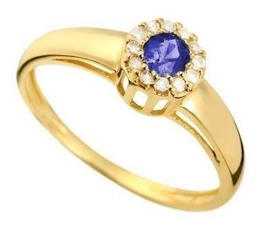 Imagem de Anel Feminino ProfissãoSafira e Diamantes Naturais Ouro 18K 24318 K490